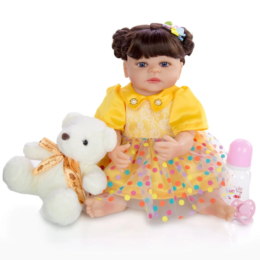 55cm Silicone Vinyl Lifelike Baby Realistic Reborn Dolls Girl Alive Doll with fashion skirt girls toy for children Gifts babies | Игрушки и
