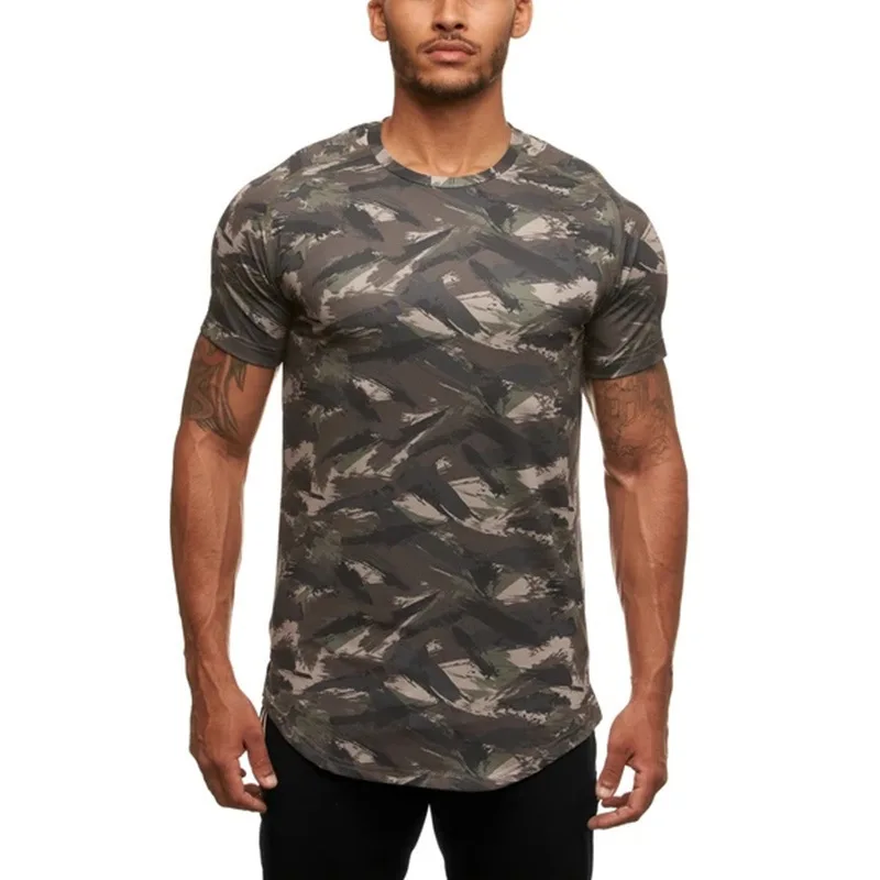 

2021 Camouflage T-Shirt Men Casual Sports Short Sleeve Men's Quick Dry Combat T-Shirt Military Army T Shirt Camo Outdoor Shirts