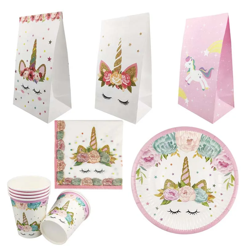 Радужные единороги обертки для кекса торты дня рождения инструменты украшения