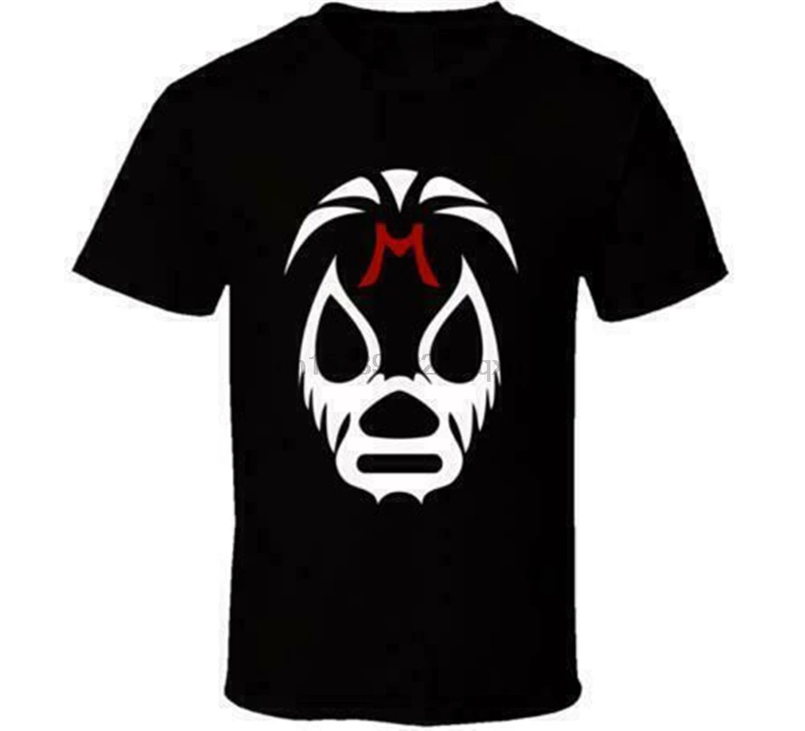Новинка Mil Mascaras маска Борьба Логотип Белый Черный Мужская рубашка размер США s xxxl