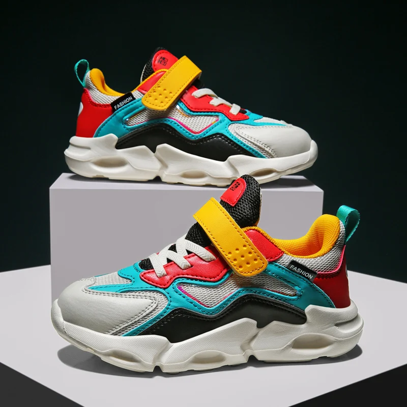 Обувь для девочек папы Детская обувь бега Кроссовки мальчиков Сезон осень