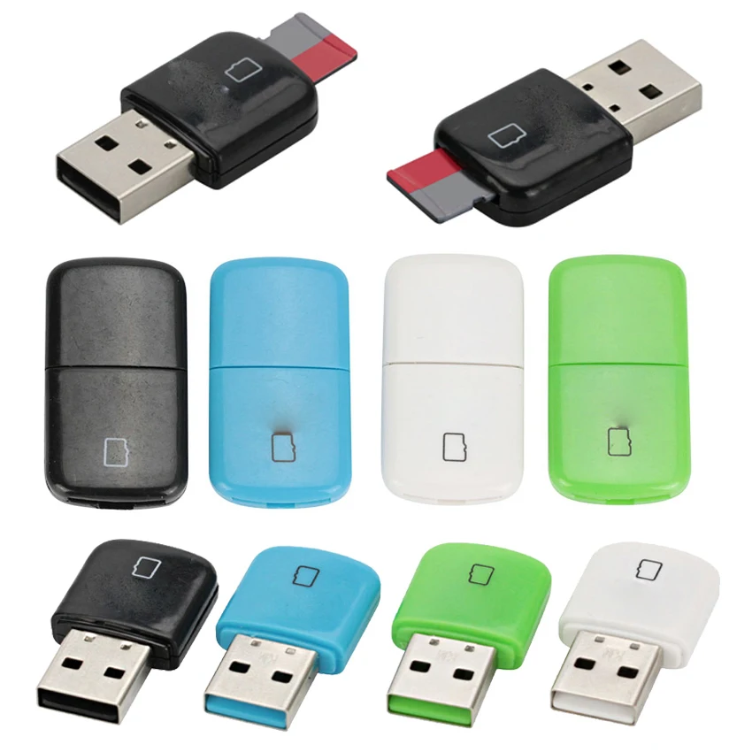 Оптовая продажа 4 вида цветов Micro SD кардридер USB 2 0 флэш лектор памяти OTG адаптер