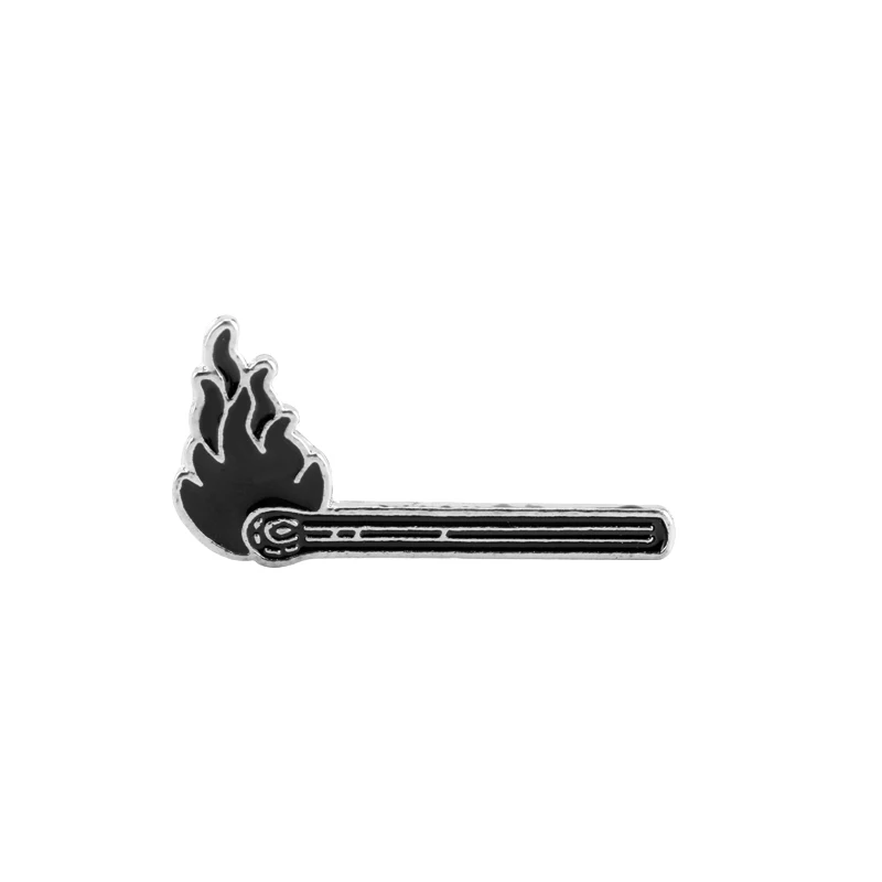 

Punk Flame Lapel Pins Black Match Enamel Brooches Fire Of Hope Badge Bag Jackets Accessories Gift For Friends