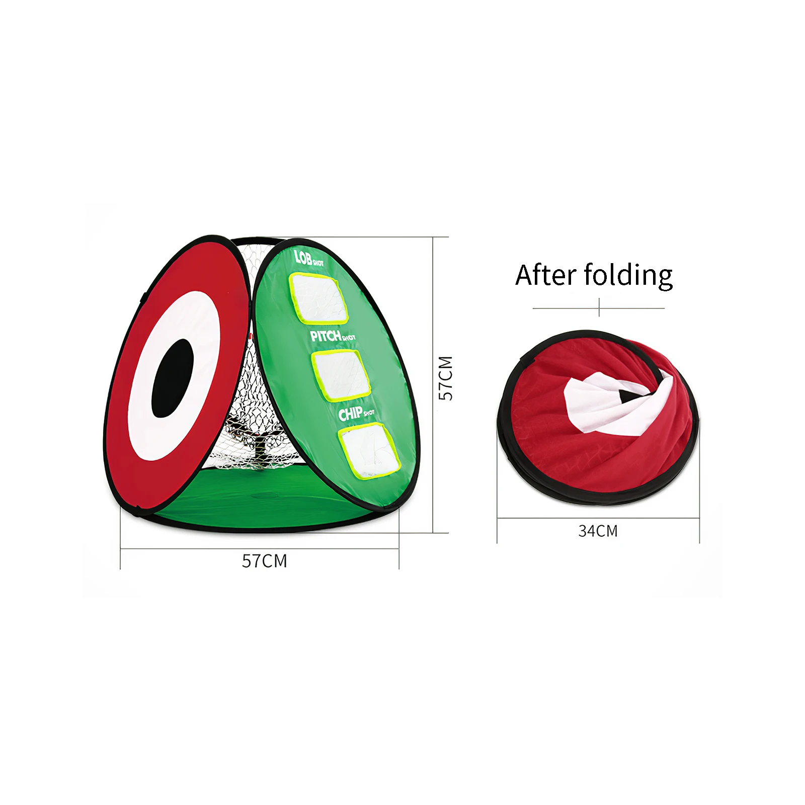 

Golf Practice Cutting Net Foldable Four Sides Golf Training Aid Hitting Pitching Exercise Network Tool with Sticking Balls