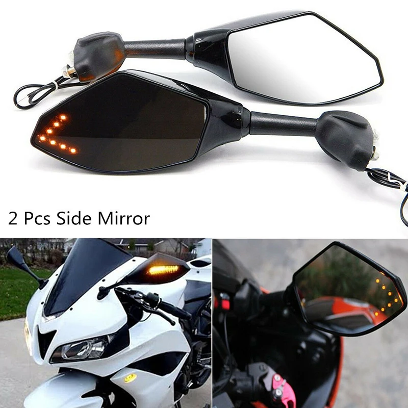 

2шт Clignotants Moto светодиодный индикаторы поворота мотоциклетные боковые зеркала заднего вида Moto