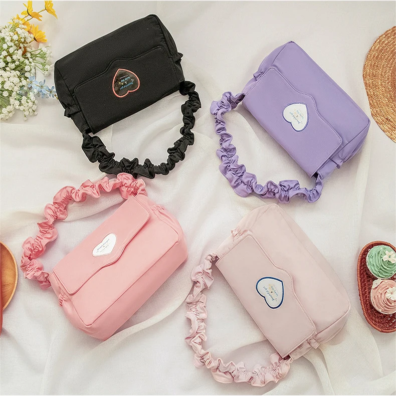 Fashion Exquisite Shopping Women Top-handle Bag Simple Pleated Strap Retro Solid Color Shoulder Underarm Bags Ladies Purse