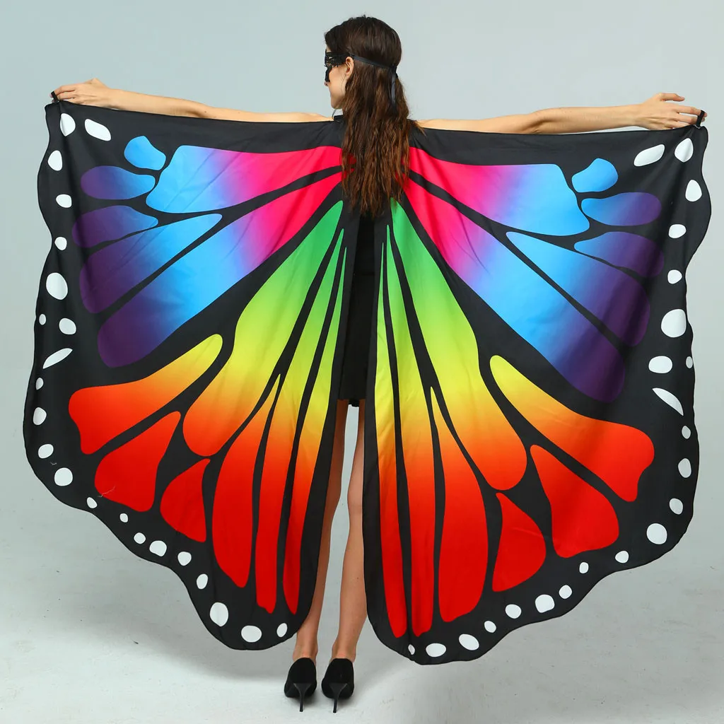 SAGACE чистая большая шаль-бабочка Женская шаль с крыльями волнистая для вечеринки