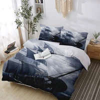 custom queen king single 3d print pirate ship beding set fashion sailboat pillowcase duvet cover home bedroom decor adult