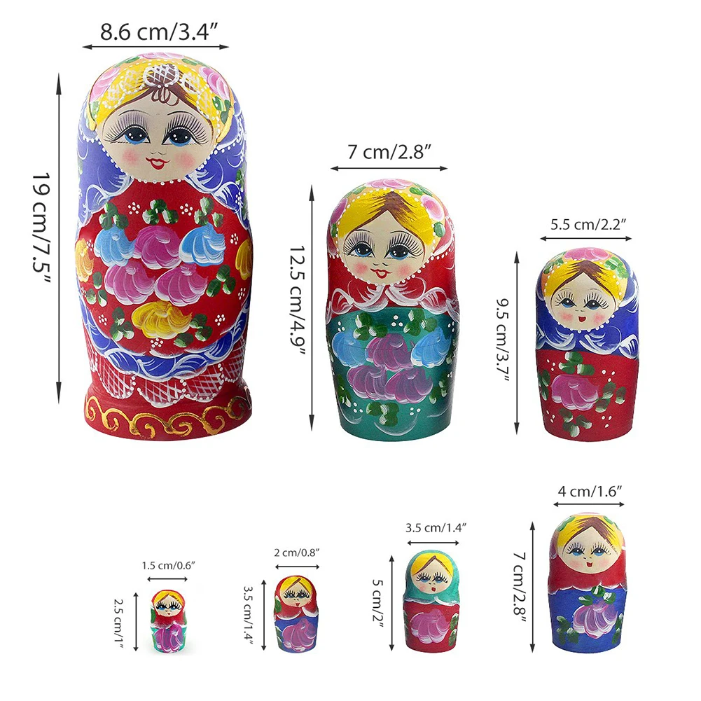 7 шт. деревянный большой живот Штабелируемый Matryoshka матрешки игрушка-головоломка домашний декор художественные поделки родитель-ребенок интерактивные игры