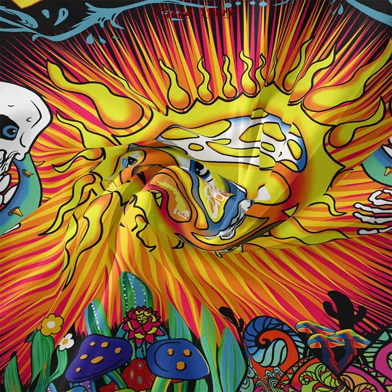 Психоделический рисунок лица настенный дешевый хиппи богемный гобелен мандала