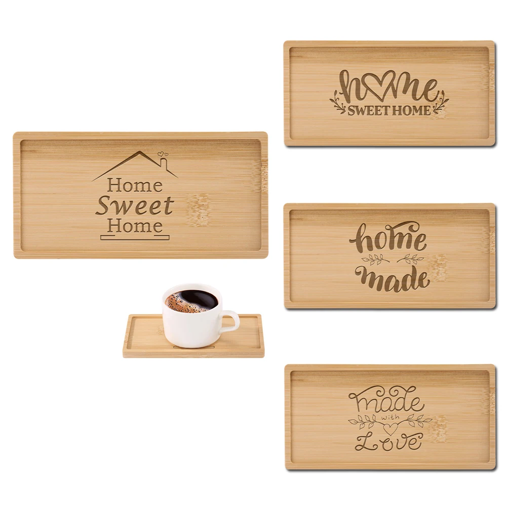 

Home Water Cup Coaster Sweet Home Pattern Heat Insulation Coasters Solid Wooden Tea Cup Pad Non-Slip Table Tray Kitchen Bowl Mat