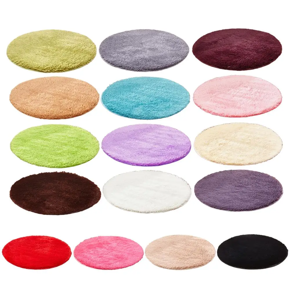 Круглый современный мягкий ковер Microfine в скандинавском стиле Детский комнатный