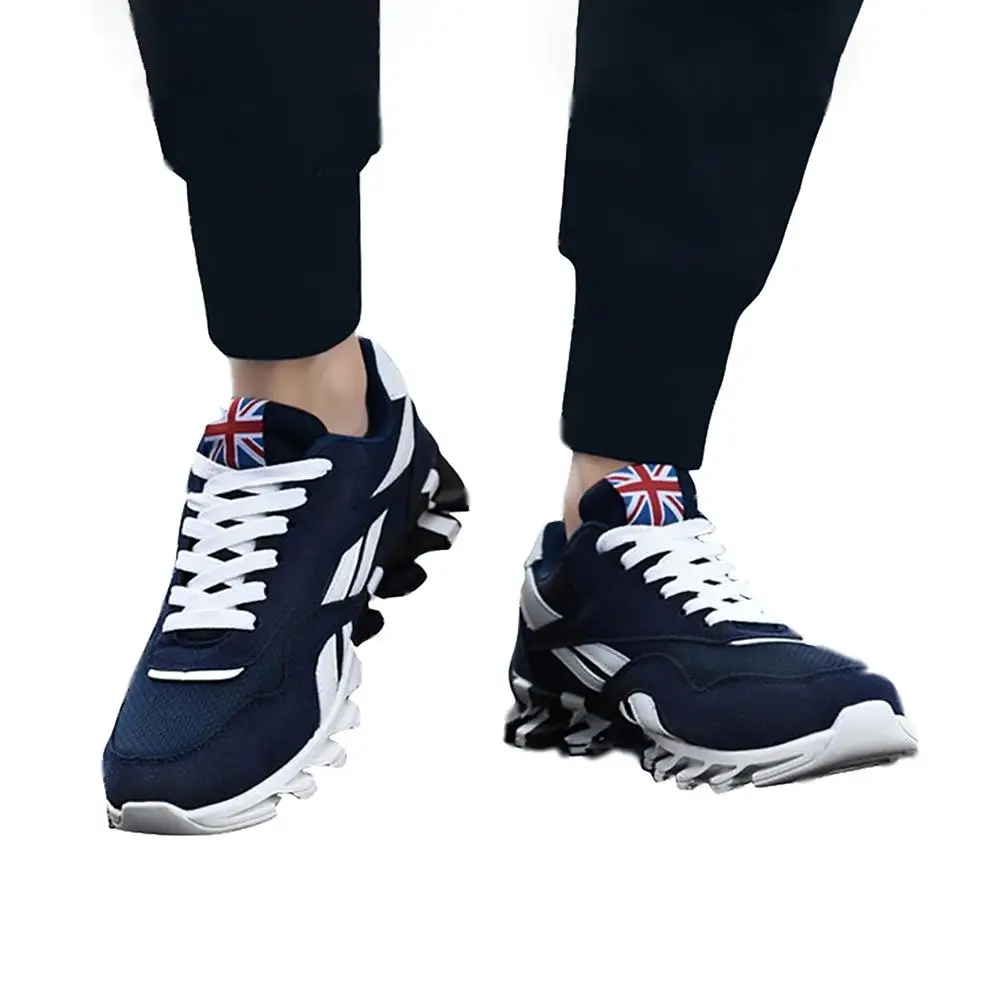 Мужские кроссовки с сетчатой поверхностью и шнуровкой для бега прогулочная