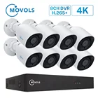 MOVOLS 4K Ultra HD система видеонаблюдения 8CH H.265 DVR 8MP 8 шт. система безопасности ИК ночного видения водонепроницаемый CCTV комплект