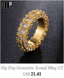 Хип-хоп популярные Bling Iced Out кубинская цепь медь циркон кольцо для мужчин женщин ювелирные изделия золото серебро