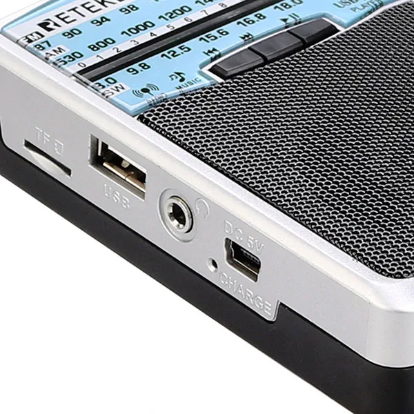 Retekess TR611 портативный FM AM SW 3 диапазона радио с разъемом для наушников USB TF плеер Поддержка MP3 формат