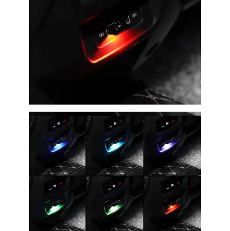 

2 шт., автомобильные светодиодсветодиодный RGB-светильник пы, 7 цветов