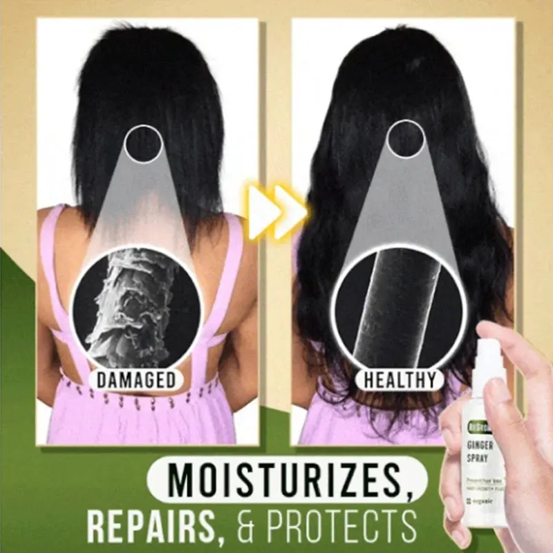 Имбирный спрей для быстрого роста волос жидкость лечения выпадения Имбирная