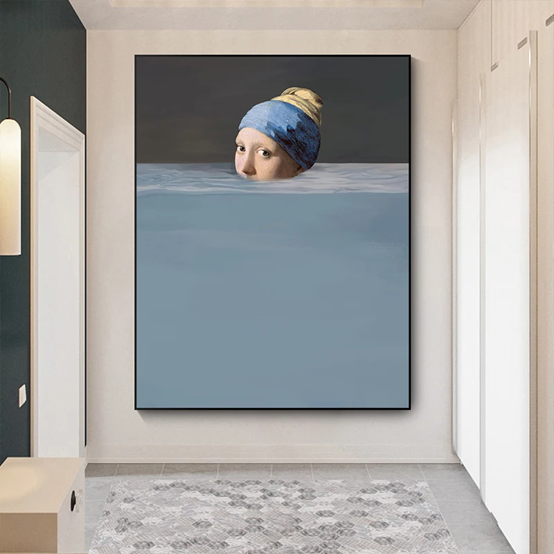 

Famous Paintings Spoof Creative Portrait Wall Art Pictures Canvas Painting Prints and Posters for Living Room Home Decoration