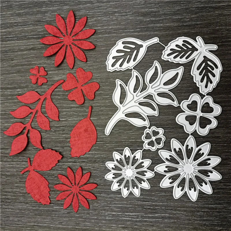 

2021New Flowers Metal Cutting Dies Stencil Die Cut Scrapbooking Craft Stamps