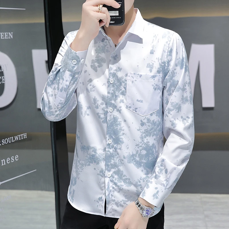 

Loldeal Men Long Sleeve Shirt Fashion Polyester Fiber Comfortable Casual Single Breasted