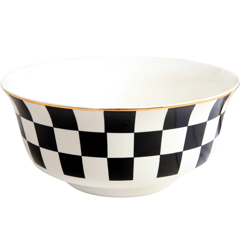 Черно-белая керамическая чаша винтажные сервировочные чаши декоративная для