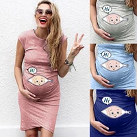 maternity dresses women sleeveless cartoon print dress nusring comfortable pregnant women clothes casual maternity clothing