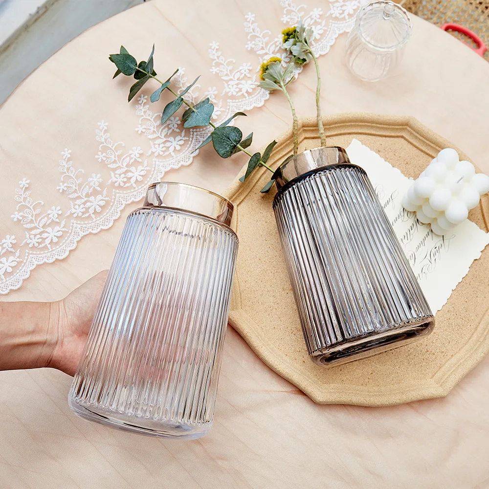 Прозрачная стеклянная ваза разноцветное Современное украшение для дома спальни