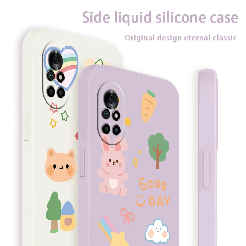 

Cartoon Bear Case For Huawei Nova8 8Pro 8SE Nova 7 7Pro 7SE 6 6se 5 5Pro 5Z 5I 5Ipro 5T 4 4E Liquid Silicone Cover