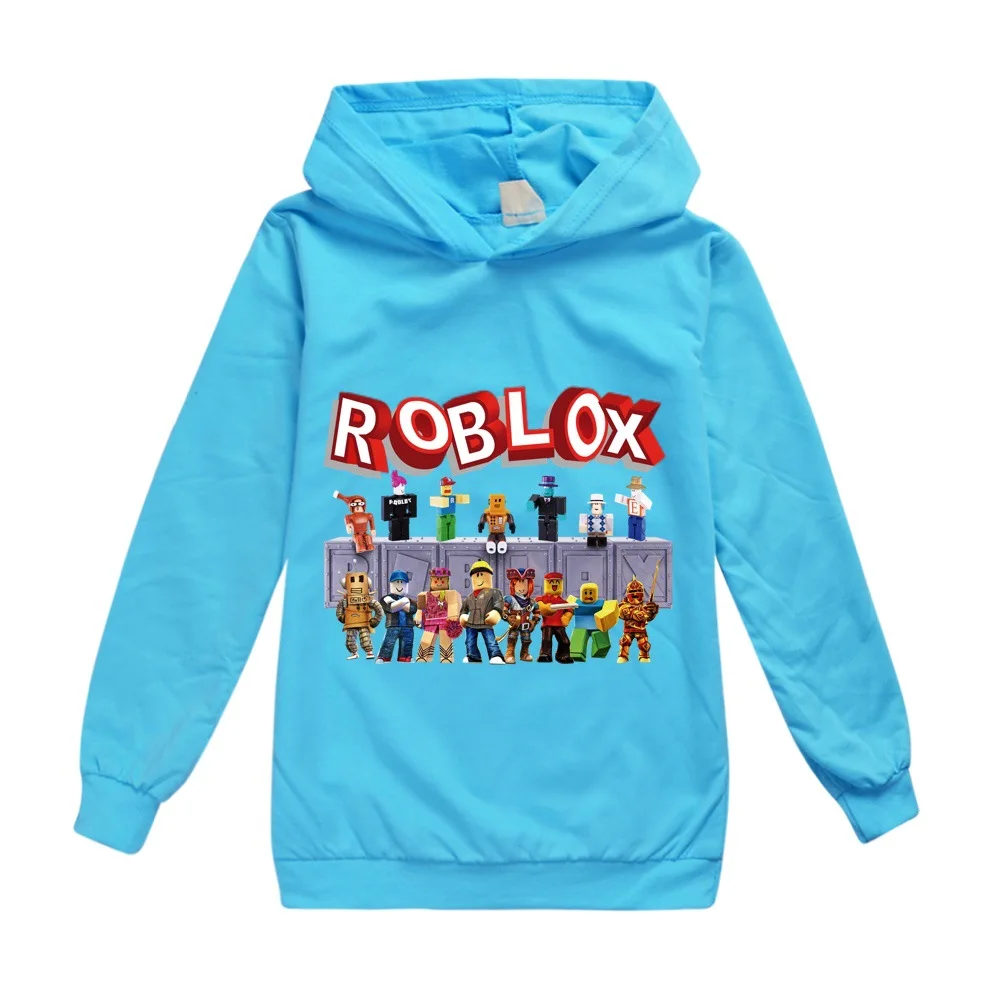 

2021 New Children Robloxing Hoodie Boys T-shirt Long Sleeve T-shirt Pure Cotton Autumn Kids Girls Tops Children Clothes
