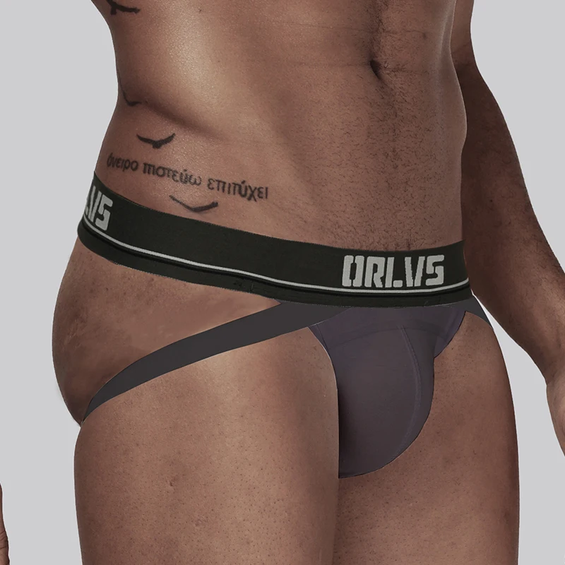 

ORLVS Men Thong Sexy Jockstrap Cotton U Pouch Breathable Men Underwear Comfortable Underpants Gay Underwear Cueca Tanga OR405