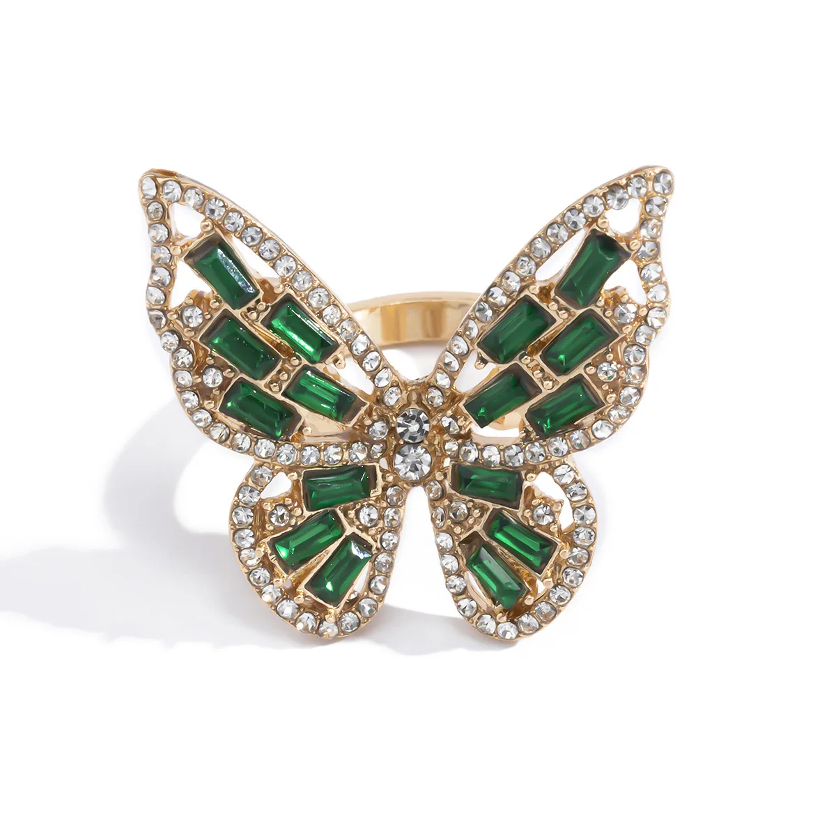

Luxury Multicolor Crystal Rings for Women Shine Butterfly Rings Weddings Party Jewelry Rings Gifts