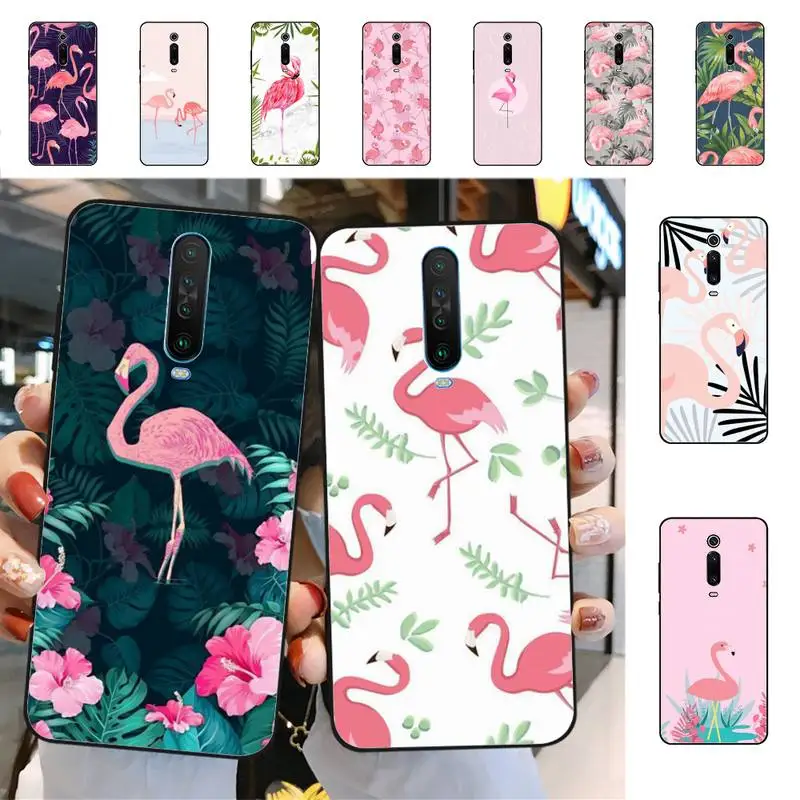 

YNDFCNB Flamingo Pink Bird Phone Case for Redmi 5 6 7 8 9 A 5plus K20 4X 6 cover