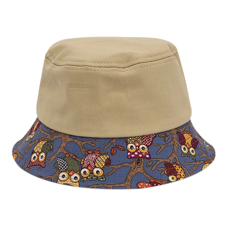 

Children's Personalized Fisherman Hat Trendy Owl Print Sun Shade Baby Hat For 1-2years Kids BMF88