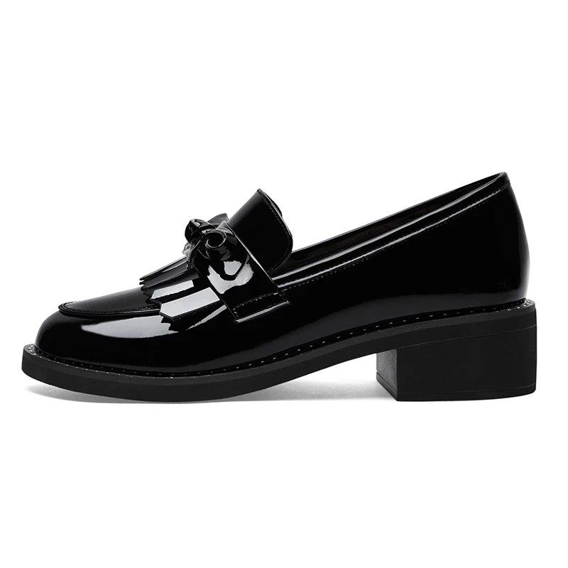 

Round Toe Thick-Heeled Single Shoes With Foot Solid Color Women'S Shoes Waterproof Platform Women'S Shoes