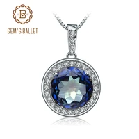 gems ballet 4 79ct natural blueish mystic quartz gemstone pendant necklace solid 925 sterling silver fine jewelry for women