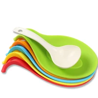 1pc spoon holder colorful silicone spoon pad placers insulation mat non slip heat resistant placemat coaster tray