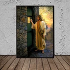 Картина на холсте с изображением Иисуса на двери, напечатанная на холсте, картина маслом, настенная Картина на холсте, постеры, офисный Декор