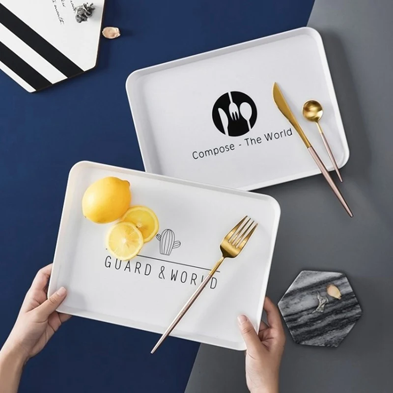 Пластиковый поднос для сервировка десерта послеобеденный чай завтрак хлеб