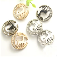50 pcs fawn drop oil diamond metal buttons high end coat trench fashion buttons for clothing gold silver tea gold 18mm 25mm