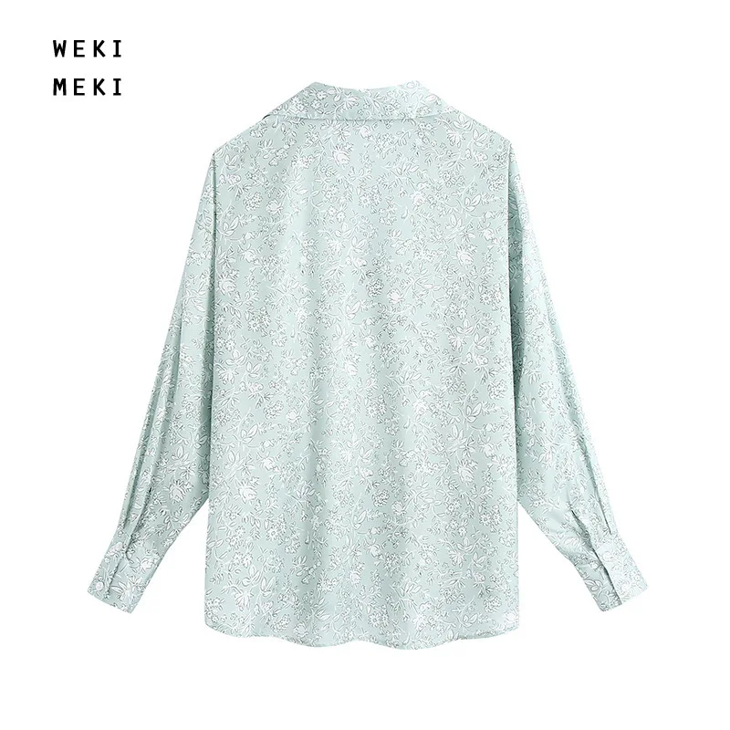 

Casual Women's Clothing 2 Pcs Set Spring Summer Flower Print Loose Long-sleeved Shirt Top High-waist Trousers Pant Sets
