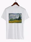 Летняя футболка с коротким рукавом, новинка, модные повседневные топы большого размера с рисунком Ван Гога, художника, масляной живописи, футболка в стиле Харадзюку