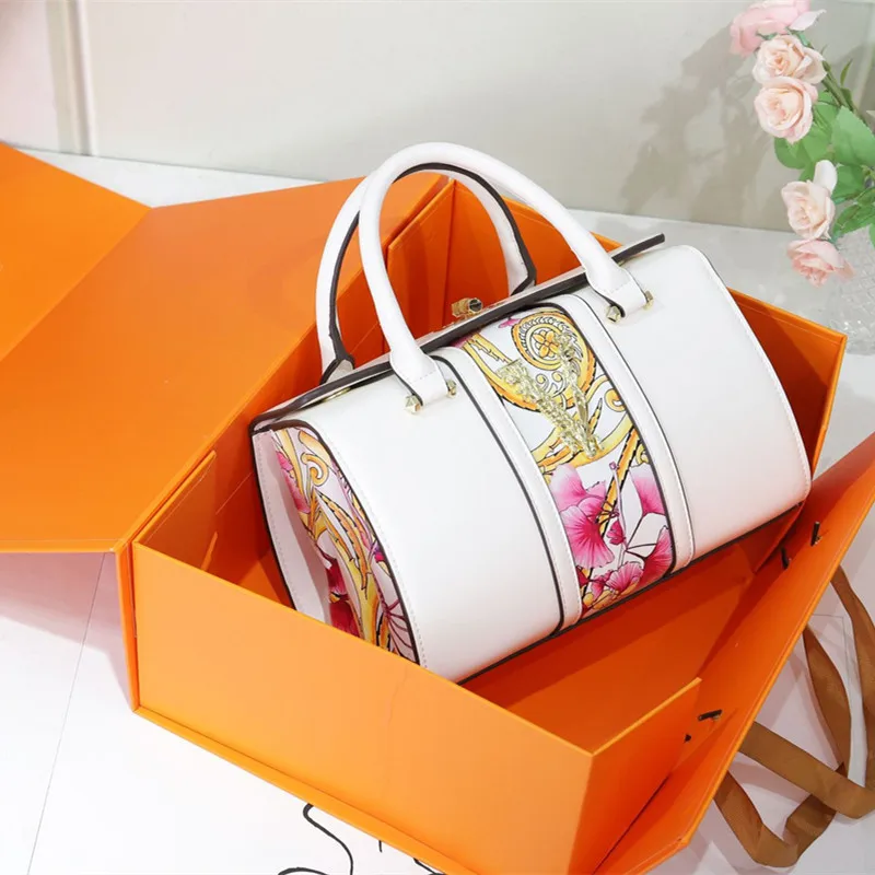 2021 New Fashion High Quality Genuine Leather Printed Tote Handbag Luxury Designer Ladies Crossbody Shoulder Bag Sac De Luxe Fem