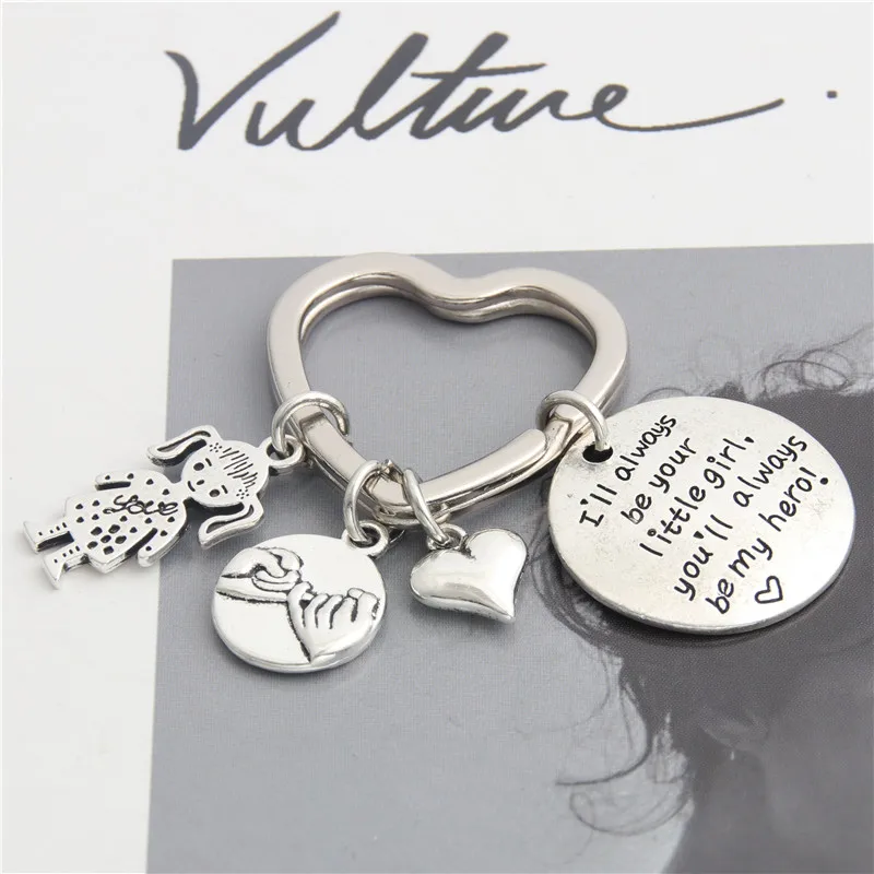 1 шт. Папа я всегда буду вашей маленькой девочкой вы будете моим героем брелки