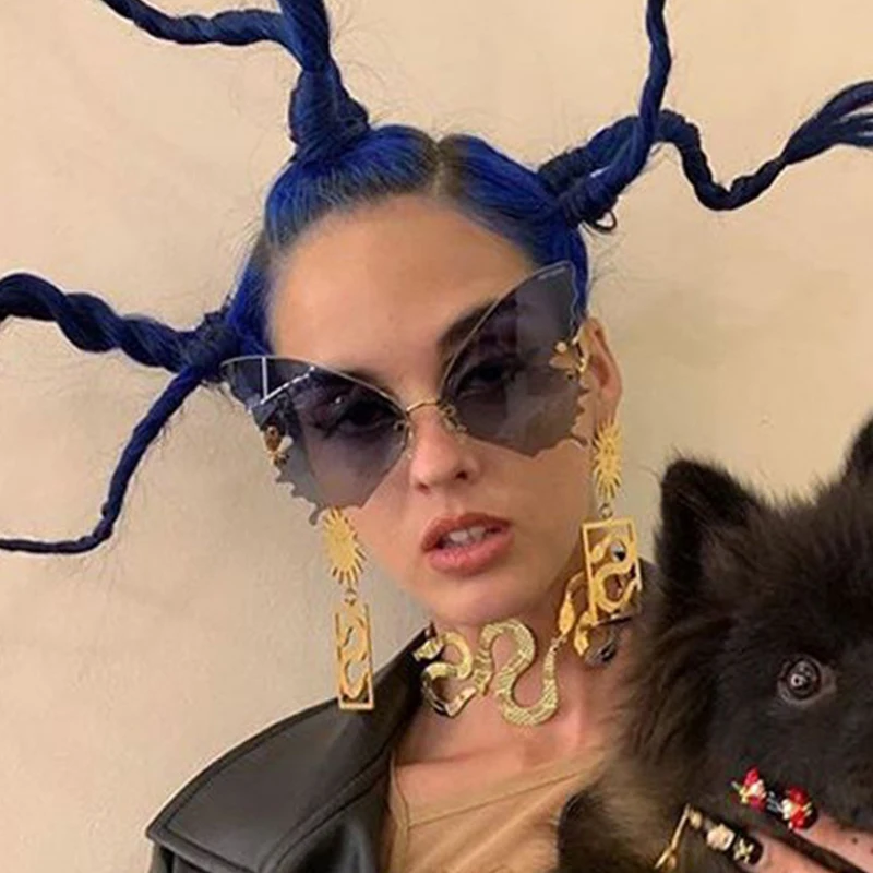 Модные индивидуальные солнцезащитные очки в форме бабочки 2020 женские брендовые