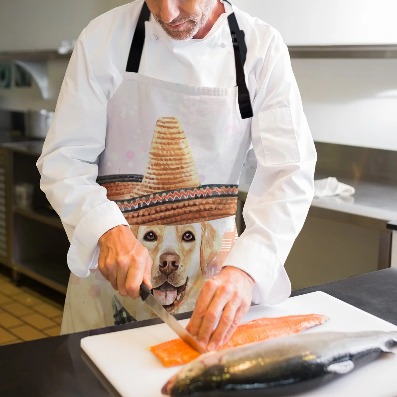 Смешной фартук Ванкувер город здание Собака Золотой ретривер Кухонные фартуки