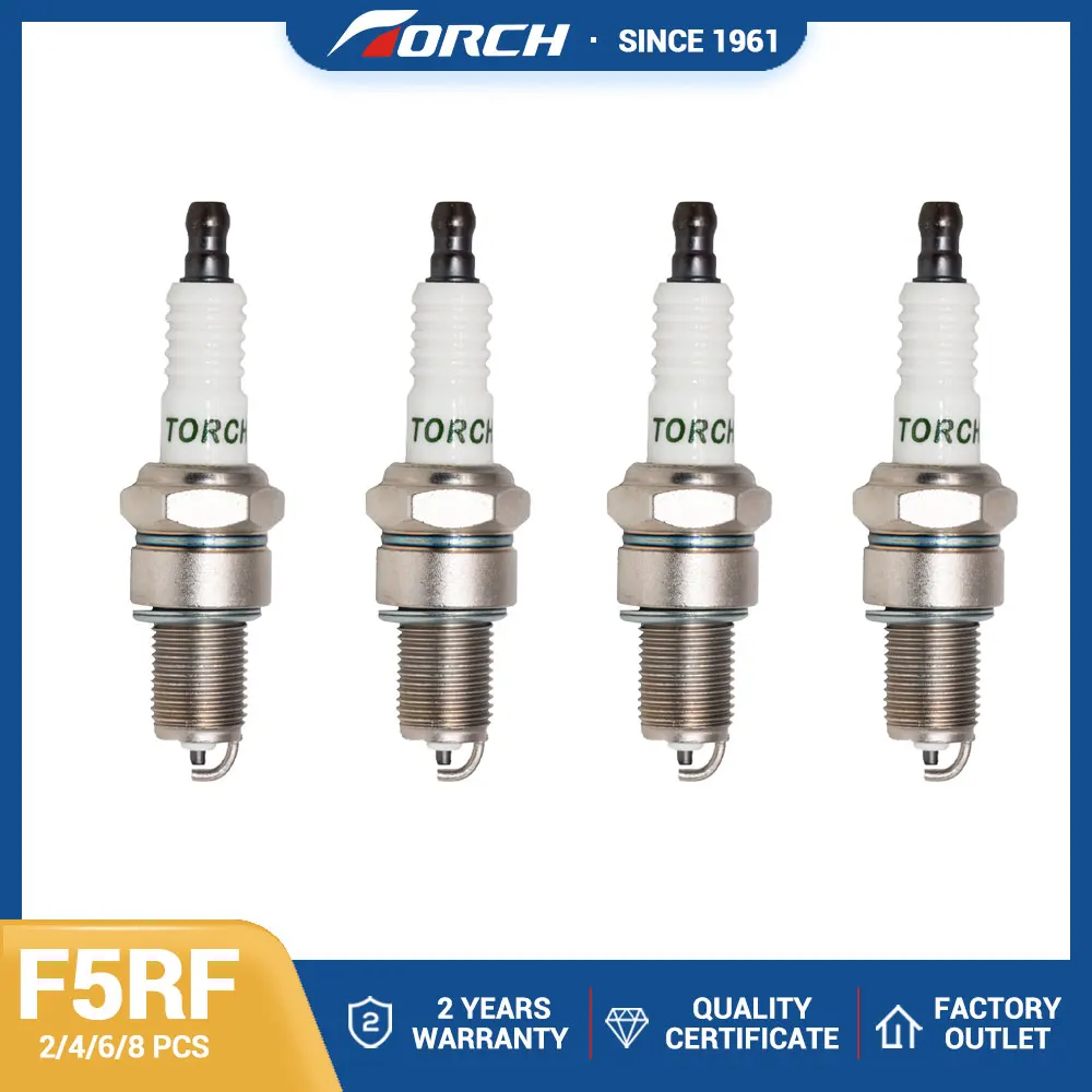 

2-8PCS NEW Original Torch Candle Spark Plug F5RF Compatible with Candle BPR5EY Denso W16TT Champion RN11YC4