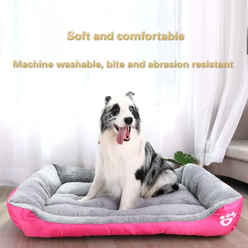 

Super Soft Comfortable Dog Bed, Medium Autumn and Winter Paw Print Square Sofa Cushion, Can Improve Sleep Quality, Pet Supplies