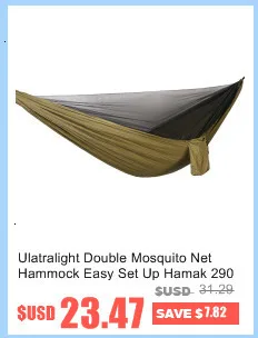 Ulatralight гамак с двойной москитной сеткой, легкая установка, Hamak, 290*140 см, с ветровой веревкой, гвозди, портативный, для кемпинга, путешествий, двора