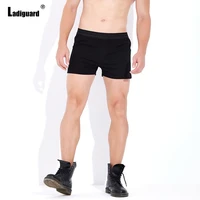 ladiguard plus size men fashion leisure patchwork shorts 2021 sexy elastic waist skinny shorts male casual beach short panties